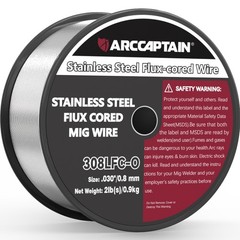 ARCCAPTAIN 0.030 E308LFC-O Flux Cored Wire 2Lbs Stainless Steel MIG Welding Wire