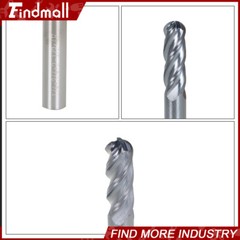 5Pcs Carbide End Mill 1/4″ 4 Flute Ball Nose 2-1/2″ Overall Length -TIALN COATE