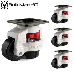 4X Leveling Machine Caster with Rubber Pad Retractable Workbench Caster Wheel
