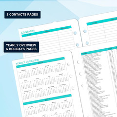 2026–2027 A5 Planner Refills 7-Hole Punched Jul 2026–Jun 2027 Weekly Monthly Pla