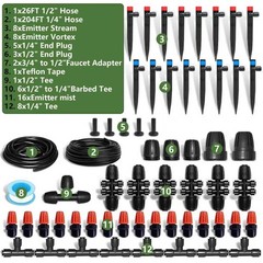230FT Watering System for Outdoor Plants, QuickConnect Drip Irrigation Kit fo…