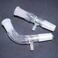 Glass Straight & bent Vacuum Adapter,Gas Inlet Adapter,24/40 Joint, Lab Glass