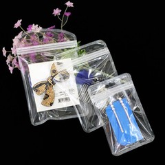 Multi-Size Front Clear Back Color Glossy Flat Mylar Zip Lock Bag w/ Hang Hole