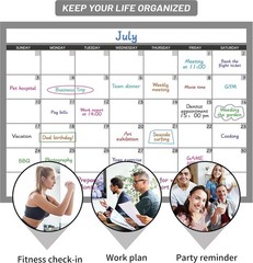Ample Space 40″ x 28″ Laminated Dry Erase Calendar for Home, School, & Office