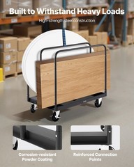 Reinforced Steel Drywall Dolly 1800lb Load 5in Wheels for Construction Sites