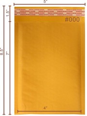 Yens Kraft Bubble Mailers 4×8 inch 500 pack Seal KF#000(4X7 in)-500pcs, Brown