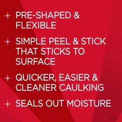 Magic Peel & Stick Caulk Tub & Wall WHITE 1-5/8″ x 11′ Bathtub Shower Water Seal