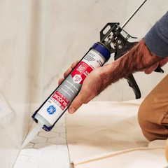Tub and Tile Silicone 1 Caulk 10.1 Oz Kitchen and Bath Sealant White (12-Pack)