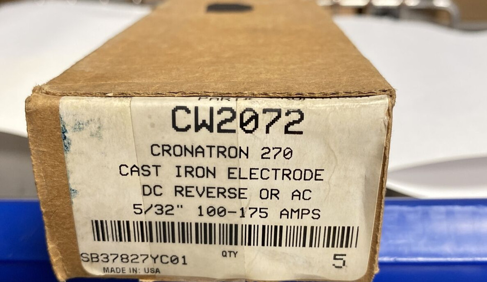 5 POUNDS 5/32″ CRONATRON 270 CAST IRON ELECTRODE DC REVERSE OR AC