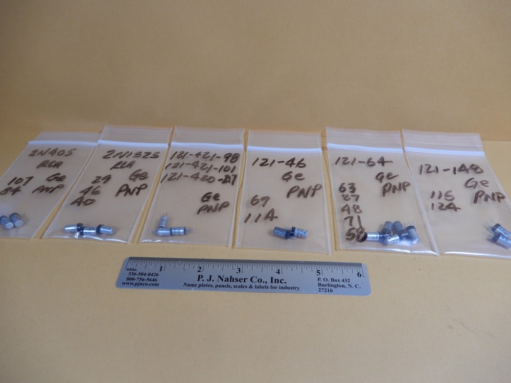 Huge Lot of Germanium PNP Vintage Transistors 2N405 2N1325 121 Series Hfe Shown