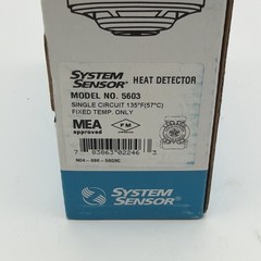 SYSTEM SENSOR 5603 HEAT DETECTOR Single Circuit Fixed Temp Only