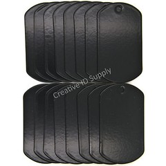 100 PIECES BLACK COLOR BLANK STAINLESS STEEL DOG TAG MILITARY SPEC