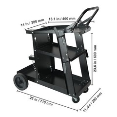 Welding Cart 3-Tier 400 LBS Welder Welding Cart with 360° Swivel Wheels