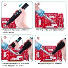 AUSTOR Desoldering Sucker and 6 Pcs Solder Braid Wick (2.0mm/2.5mm/3.0mm Widt…