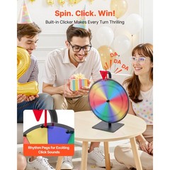 Uimoso 12-Inch Spinning Prize Wheel with 12 Sections and Tabletop Stand