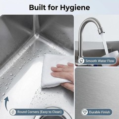 17″x 15″ Commercial Hand Wash Sink Wall Mount Basin Stainless Steel&Faucet&Drain