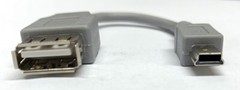 USB A Female to USB Mini-B Male (5 Pin), 5 Inch OTG Adapter Cable