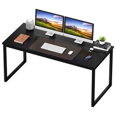Computer Desk 55″ Large Laptop PC Study Writing Table Simple Office Desk Black