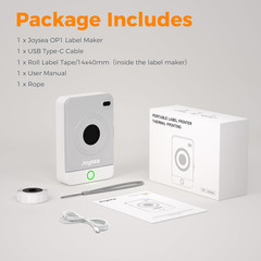 Maquina etiquetadora portatil Bluetooth cinta termica para oficina Gray White