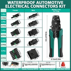 401PCS 25 Sets Weather Pack Connectors Kit, 1 2 3 4 6Pin Automotive