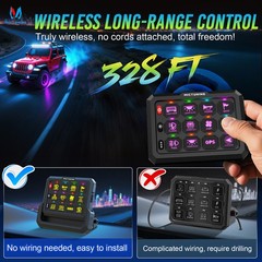 MICTUNING P1s RGB Switch Panel Wireless Range 328FT Toggle Circuit Relay System