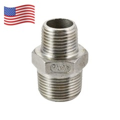 3/4” to 1/2″ Male NPT Hex Nipple Pipe Fitting Reducer Adapter Connector SS304