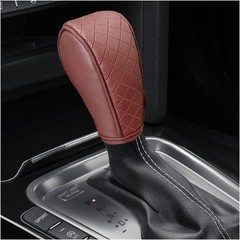Breathable Anti-Slip Leather Car Shift Knob Cover, Universal G Color: Burgundy