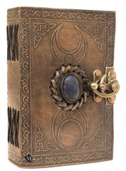 Leather Journal–Moon Stone Embossed Diary5x7|Single Lock Notebook|200Page| B1 G1