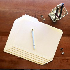 File Folders Letter Sized, 1/3-Cut Tab, Assorted Positions, Letter Size Manil…