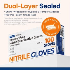 Supmedic Medical Nitrile Exam Gloves Latex-Free Powder-Free Food Safe Cooking
