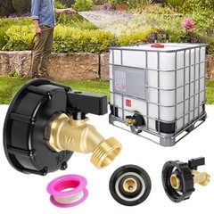 275-330 Gallon IBC Tote Tank Adapter 2″ Brass Coarse Thread Hose Faucet Valve