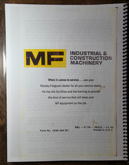 Massey Ferguson MF 300 Crawler Owner’s Operator’s Manual 1436 304 M1 5/74