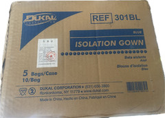 Dukal 301BL Disposable Isolation Gown Fluid Resistant Blue – 50PC / 1 CASE