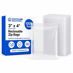1000 PCS 3×4 Inch 2 Mil Clear Reclosable Zip Plastic Poly Bags Resealable