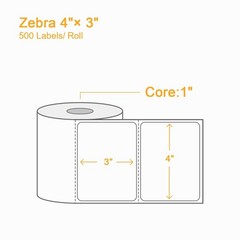 12 Rolls 4″ x 3″ Direct Thermal Label (101mm x 76mm) Multipurpose Shipping Ad…