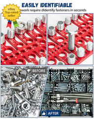 57 Piece Nut Bolt Thread Checker Gauge Standard Metric Screw Size Identifier Set