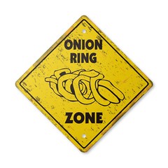 Onion Ring Vintage Crossing Sign Xing Plastic Rustic batter recipes dips sauces