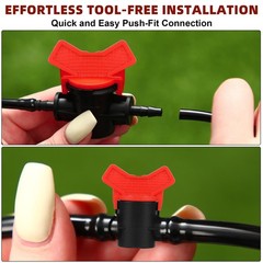 4PCS 3/8“ ID in Line Hose Barbed Ball Valve Shut-Off Switch with Hose Barb