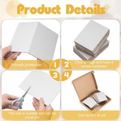 Henoyso 100 Pcs 5×7 Inch White Corrugated Cardboard Sheets – 2 mm Flat Cardbo…