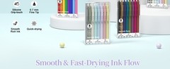 HIACRY 8 Pack Colorful Gel Ink Pens，Quick-Dry 0.7mm Fine Point Fidget Pens for