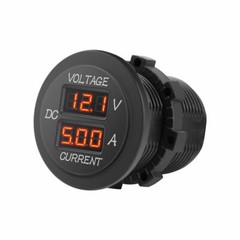 Car ATV Auto Dual USB Charger LED Digital Voltage Amp Gauge Ammeter Voltmeter