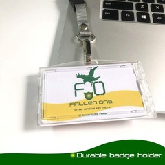 4 Pack Clear Hard Plastic ID Badge Holder Horizontal and Vertical Dual
