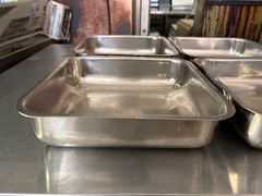 4-Pack Hubert 28589 Square Stainless Steel Balti Pan with Handles 10x10x2.5