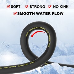 POHIR Pressure Washer Hose – 5 FT Whip with 3/8” Quick 5FT, Black