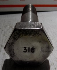 316 Stainless Steel Bolt 1-1/4″-7 X 3″ Thread Length X 5-7/8″ Long X 6-5/8″ OAL