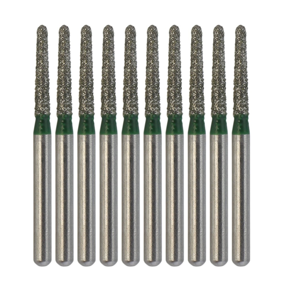 10pc Dental Diamond Burs 856/014C FG High Speed Bur Round End Taper Coarse Grit