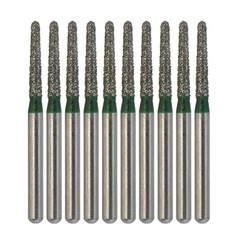 10pc Dental Diamond Burs 856/014C FG High Speed Bur Round End Taper Coarse Grit