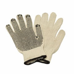 240 Pairs, PVC Single Dot Gloves Large Tan, Black Knitted Cotton, PVC