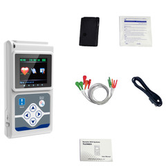 3 Channel ECG/EKG Holter Recorder Monitor-Heart Rhythm Event Recorder for 24hr