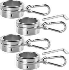 2 Pack Aluminum Flag Pole Rings 360 Anti-Wrap Swivel Mounting Ring Silver